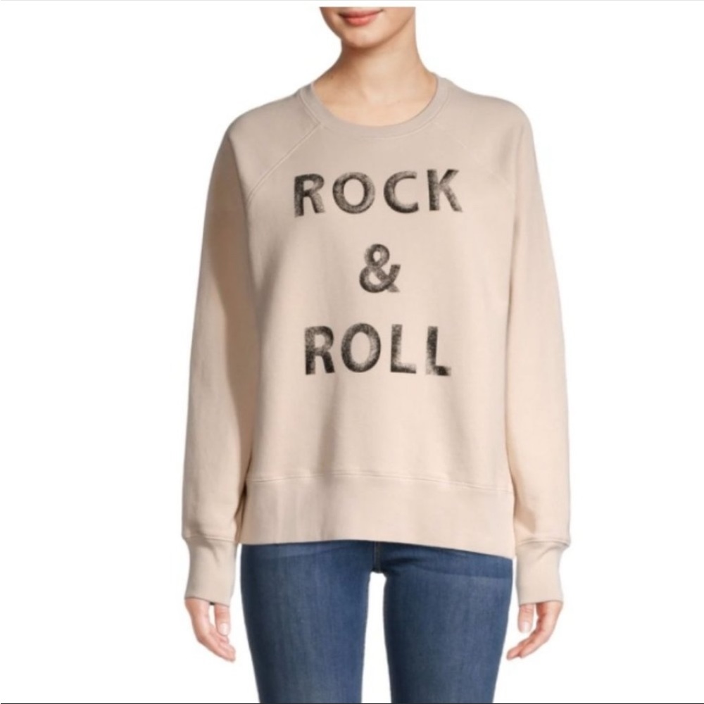 Rock and Roll beige Sweatshirt.